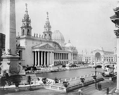 Palace of Mechanic Arts and the lagoon at the World's Columbian Exposition, Chicago, IL; 1893