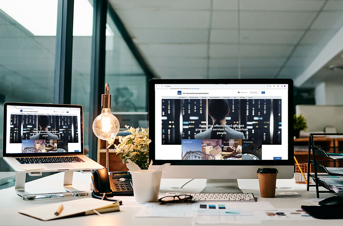 Laptop on an office desk