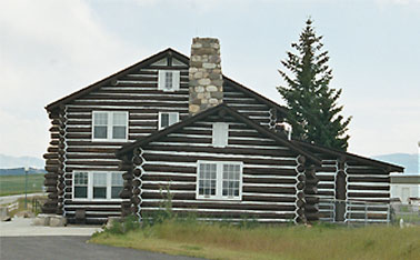 Piegan U.S. Border Station, Babb MT. It is built in a log cabin architectural style.