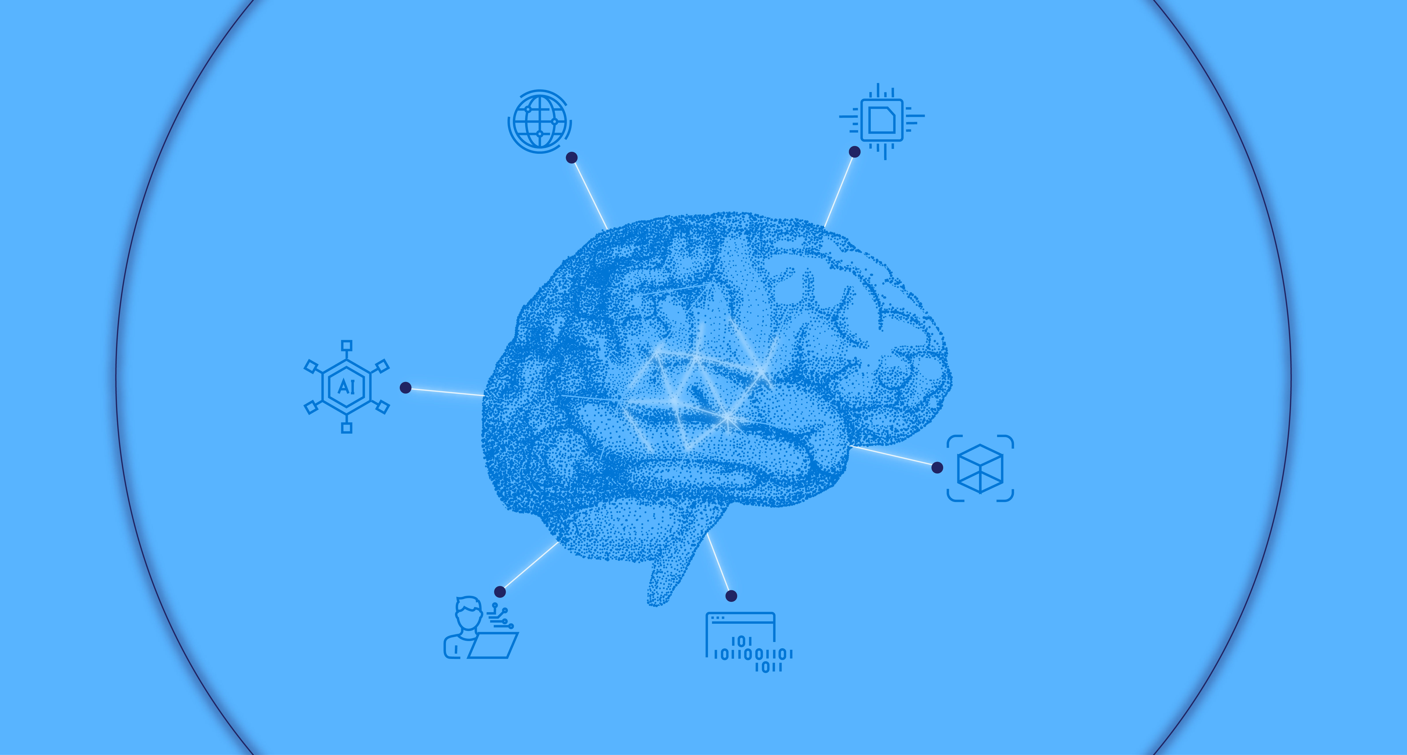 blue image with picture of a brain. 