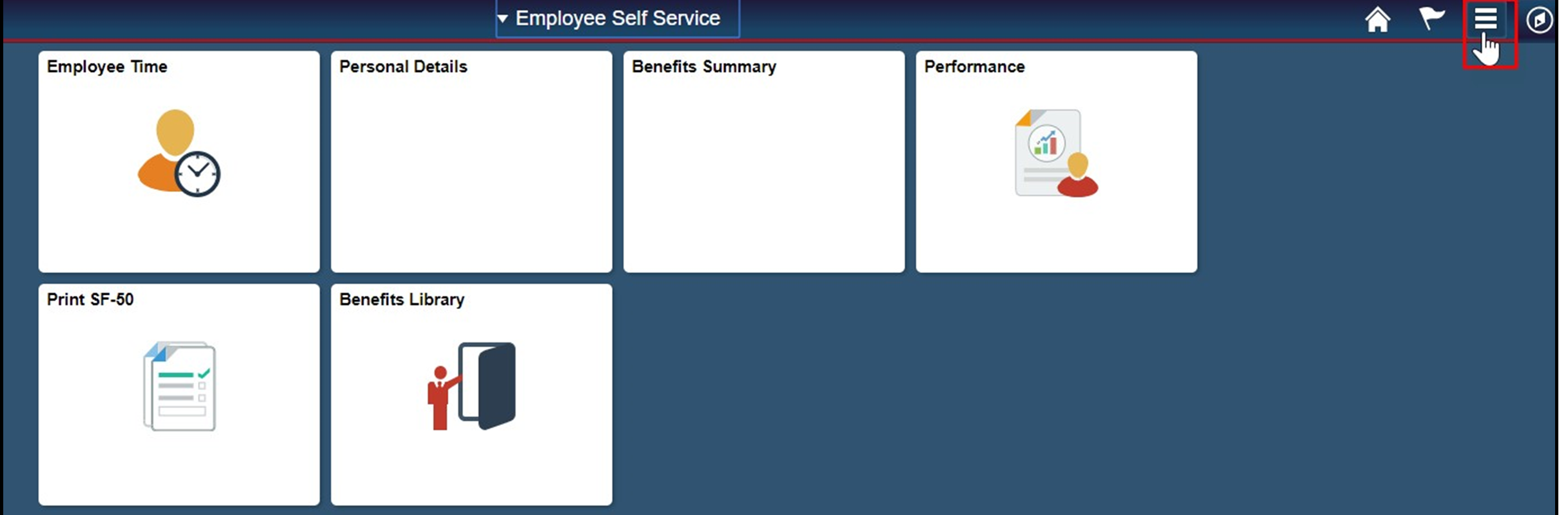 Timesheet entry of with action list icon highlighted