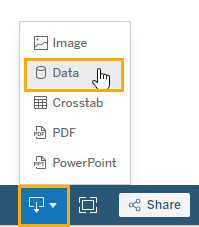 Data download menu screen shot