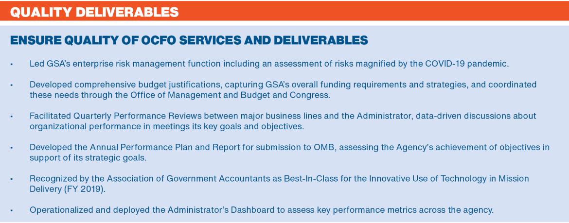 FY20 GSA AFR Quality Deliverables