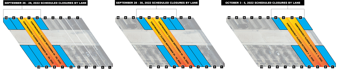 September 26-28 Lanes 7 &amp; 8 are closed