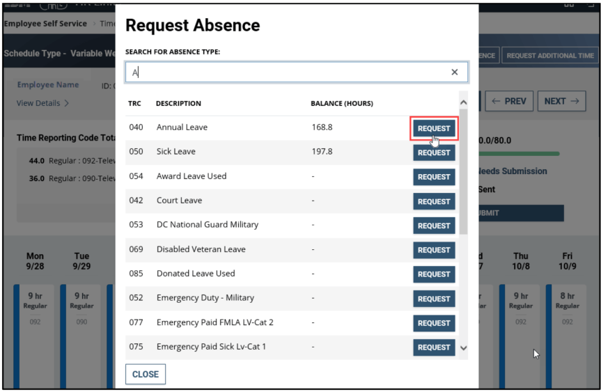timesheet labor codes