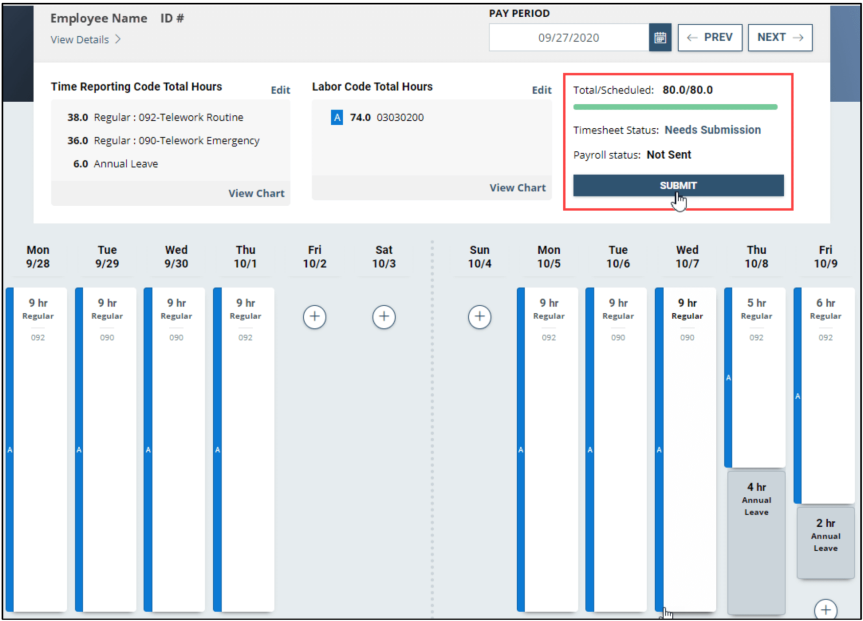 timesheet labor codes