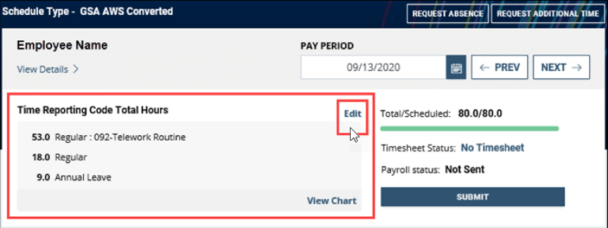 employee timesheet reporting code