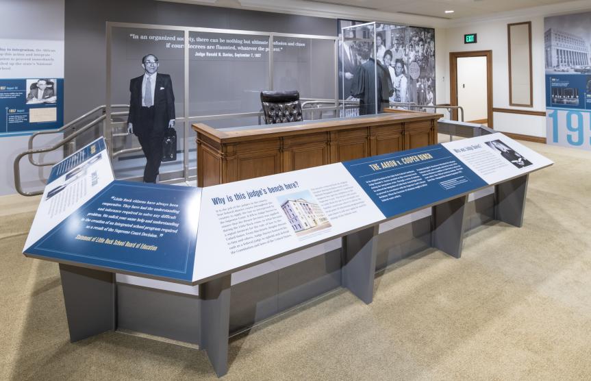 The Cooper bench in the Supreme Court's Integration Must Proceed Forthwith Exhibition.