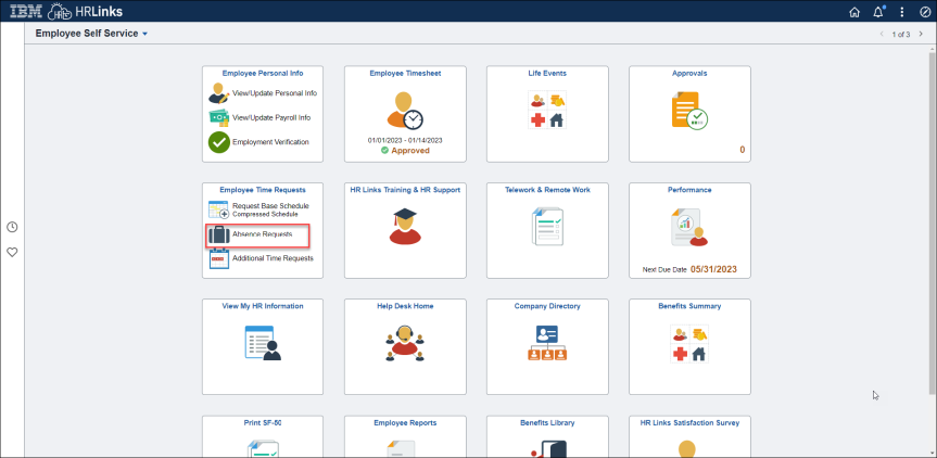 Create absence request 1