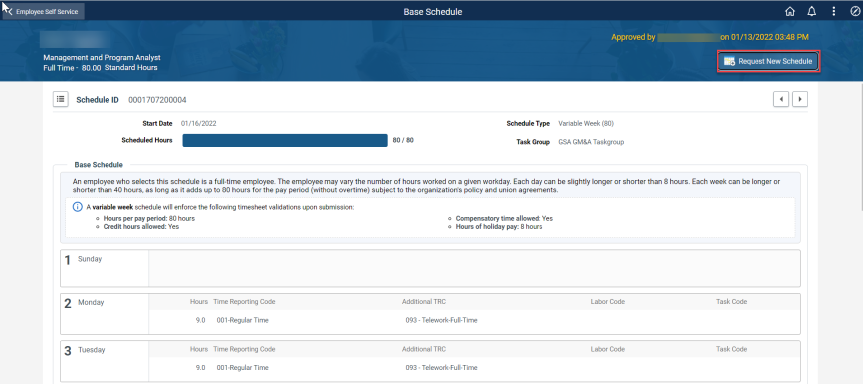 Create Base Schedule 2
