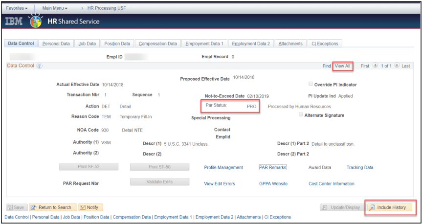 Personnel Information HR Processing