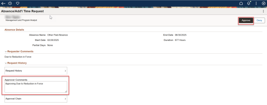  supervisor approval RIF