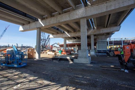 Detail of construction on the $215 million modernization and expansion of the U.S. Land Port of Entry at Alexandria Bay