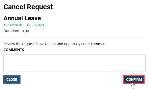 Cancel Absence Request 3