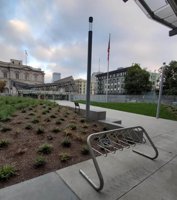 A view of the newly renovated plaza