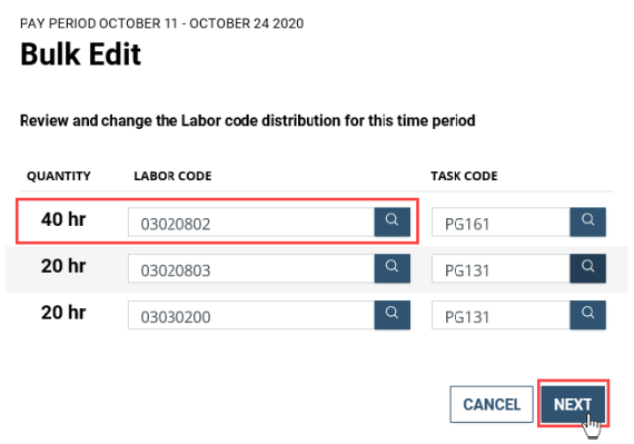 Timeleave - bulk edit
