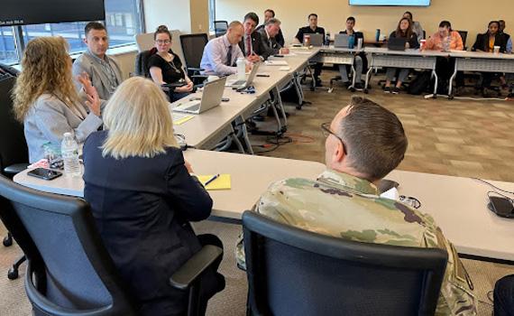 Participants discuss logistics and resource allocation during the Logistics Workshop at FEMA Region III in Philadelphia.