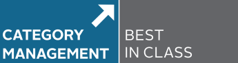 Blue and gray Category Management and Best in Class visual identifiers