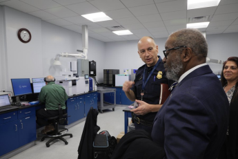 Regional Administrator Fran Thomas tours the Forward Operating laboratory with CBP to witness the state-of-the-art modernization of its fac