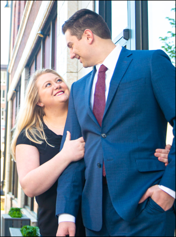 Kenneth Finley looking at his wife, Olivia.