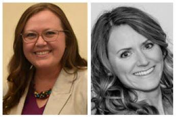 Two separate photos of women