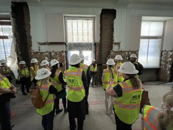 Long view of Frank E. Moss U.S. Courthouse tour by Erin Holcombe (far center)