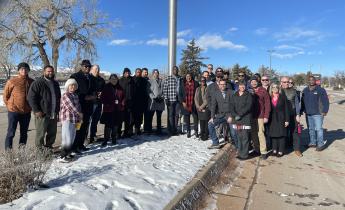 Region 8 personnel met to raise the Pan-African Flag for the first time over a federal facility at the Denver Federal Center's G