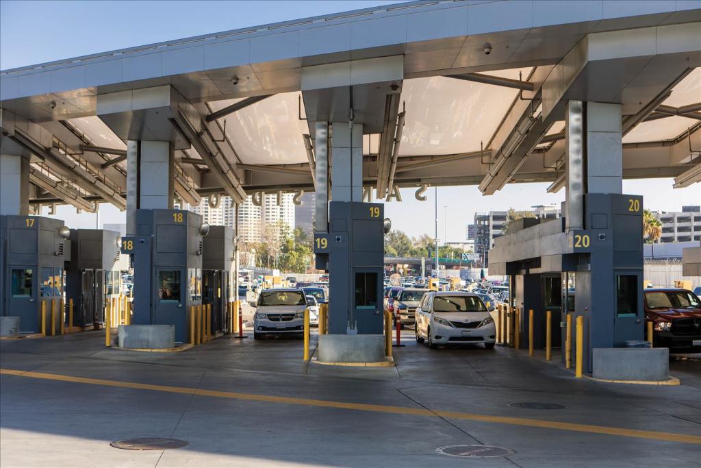 New traffic booths at San Ysidro
