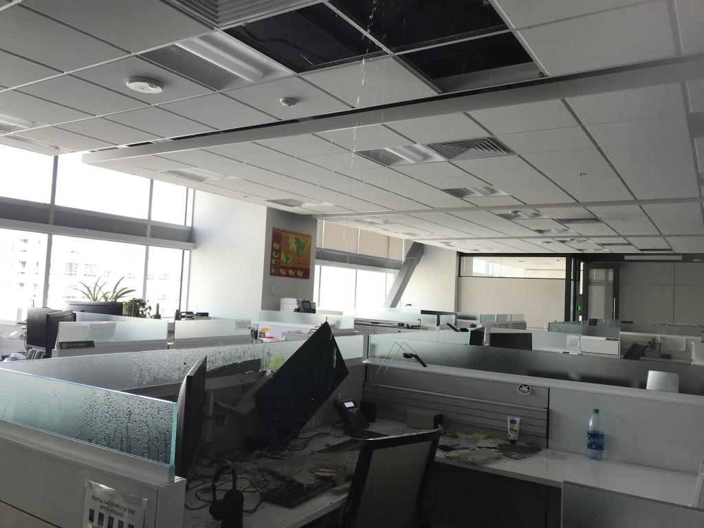 Water dripping into workstation