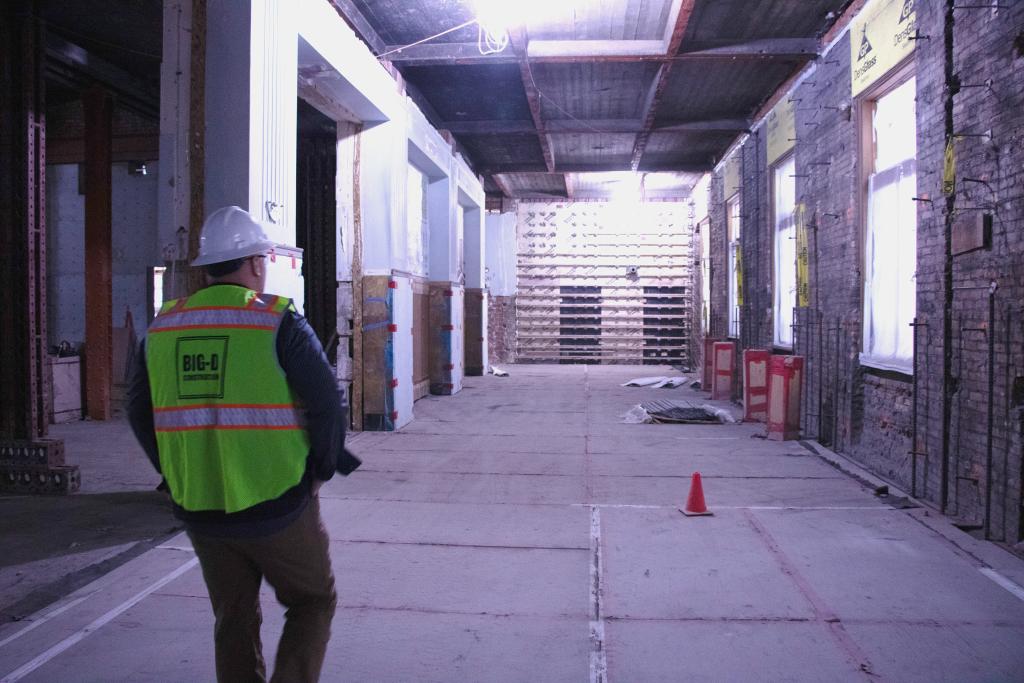 Main hallway at the entrance to the Moss Courthouse which is undergoing a complete refit.