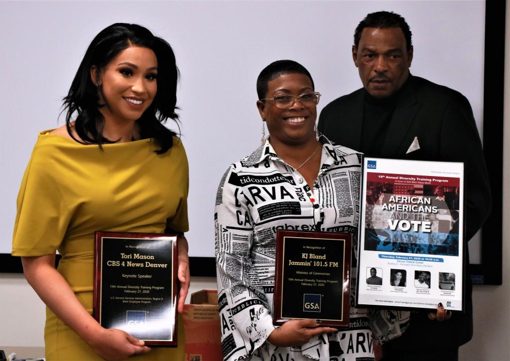 Tori and KJ receiving awards 