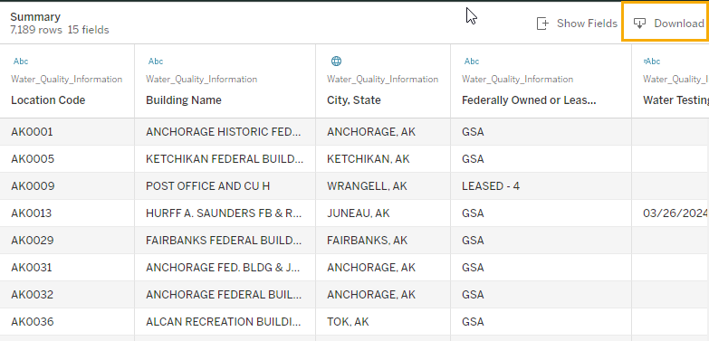 Screen shot of the summary screen